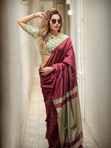 Chocolate Love Pure Khadi Cotton saree