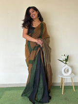 Pure Khadi Cotton Saree With Blouse