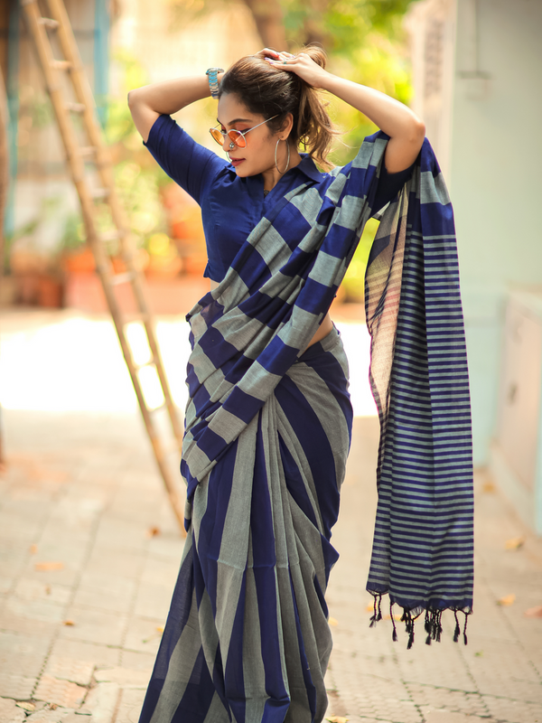 Handloom Love Pure Khadi Saree With Blouse