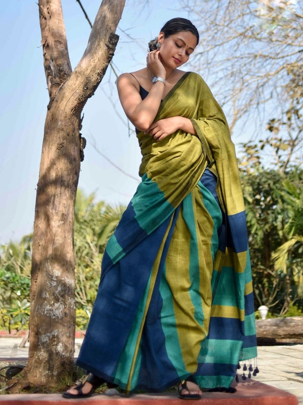 Aasman Ke Rang Pure Khadi Cotton Saree