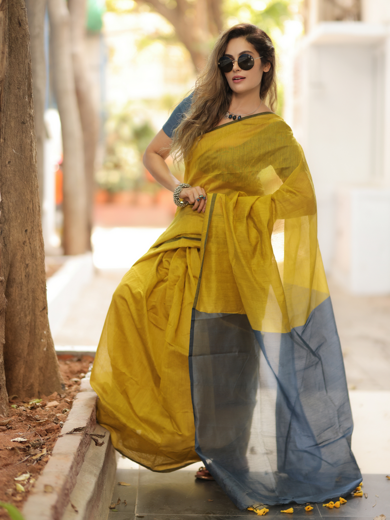 Party Wear Pure Kahdi Cotton Saree with Blouse